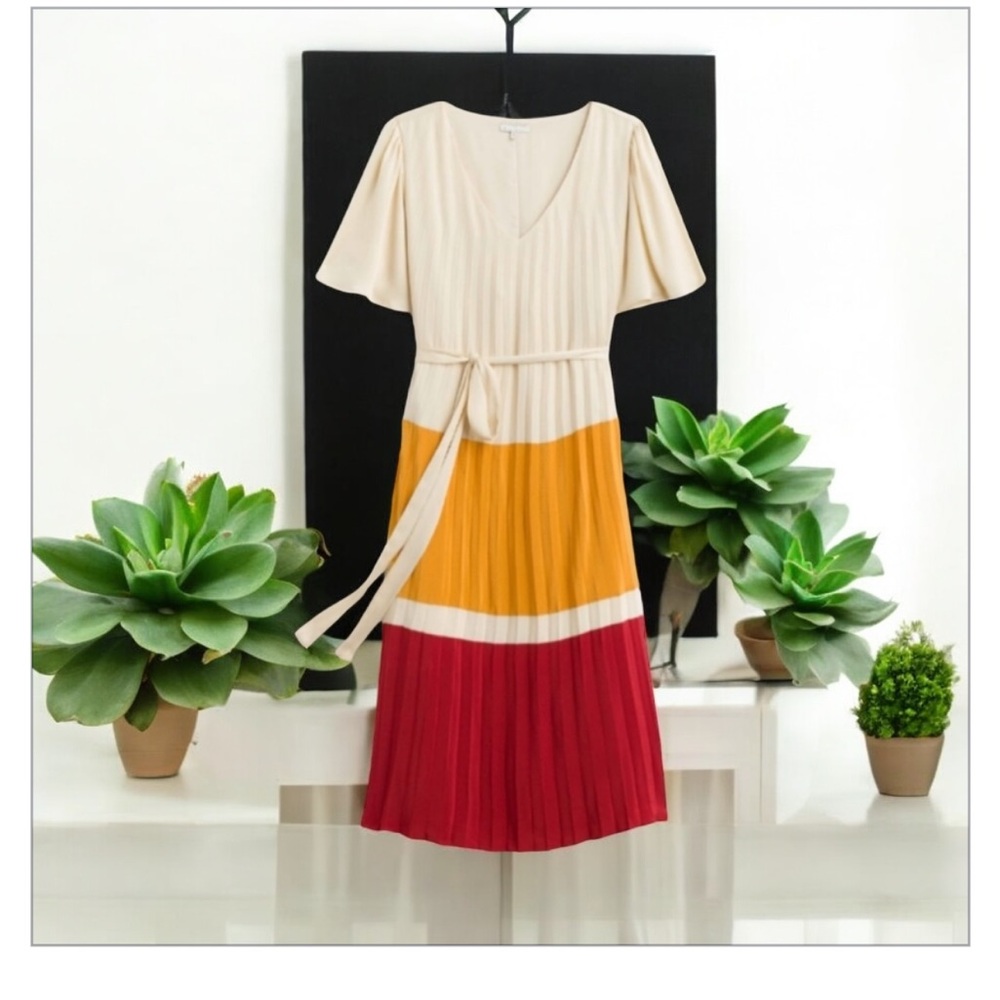 Skies are Blue Mustard and Maroon Color block Maxi Dress--EUC Sz 1X- FALL 🍂😍​ - Picture 3 of 14